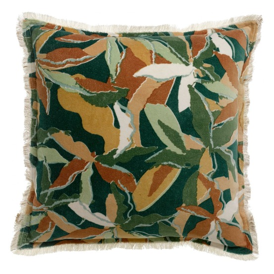 Coussin imprimé alina petrole 45 x 45 cm