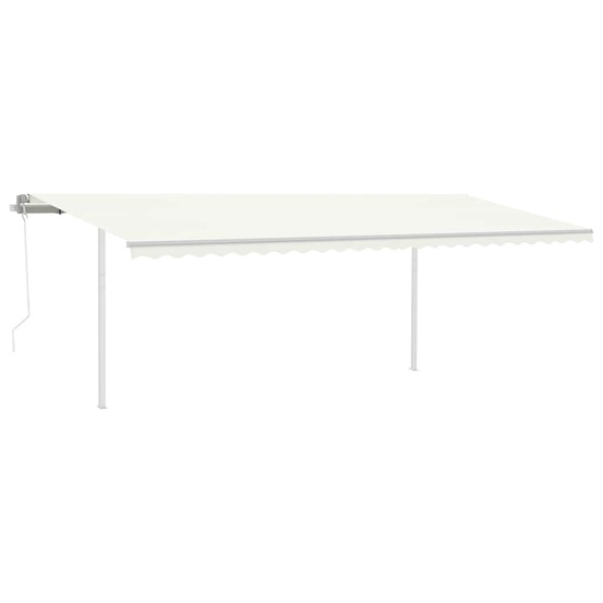 Auvent automatique rétractable avec poteaux 6x3 m crème