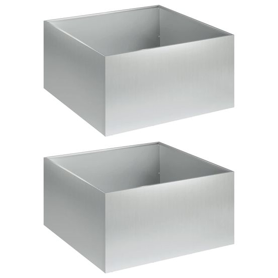 Cache-pot de jardin 2 pc argenté 40 x 40 x 30 cm