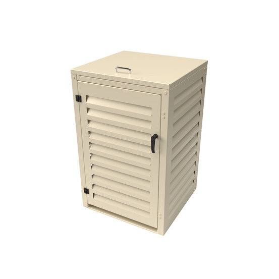 Cache poubelle simple en aluminium thermolaqué 1x360 litres - crème