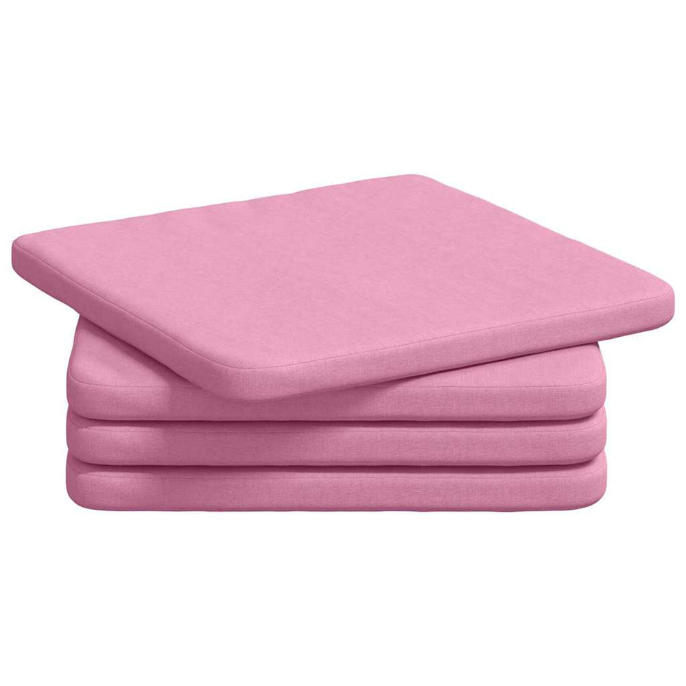 Coussins de siège 4 pcs rose 40 x 40 x 3 cm tissu