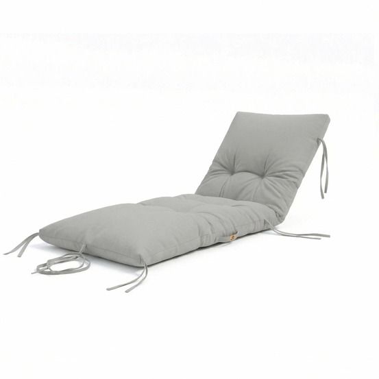Coussin pour bain de soleil en polyester 185x60cm gris