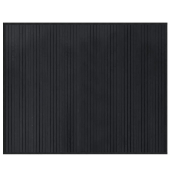 Tapis rectangulaire noir 80x100 cm bambou