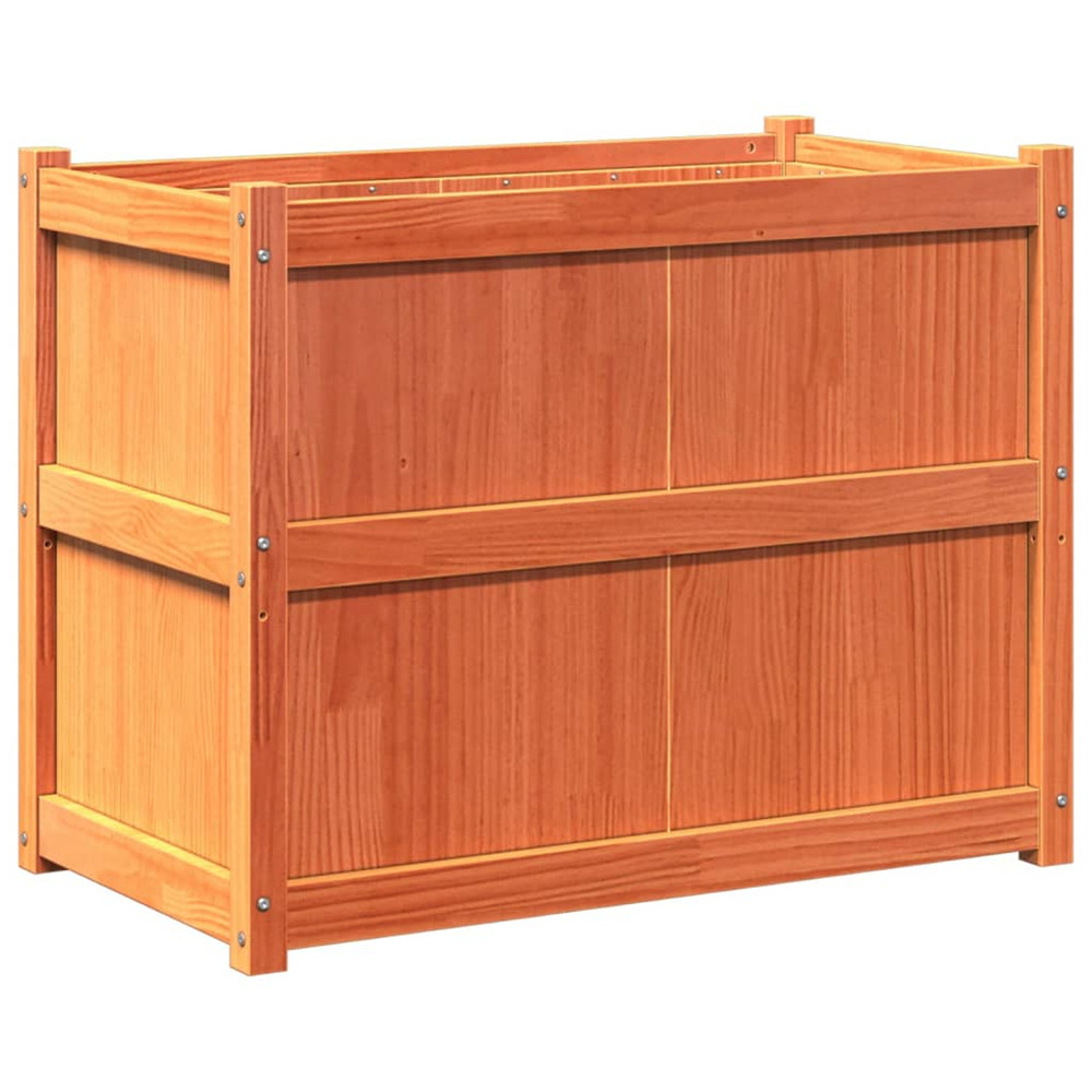 Jardinière d'extérieur cire marron 90x50x70 cm bois de pin massif