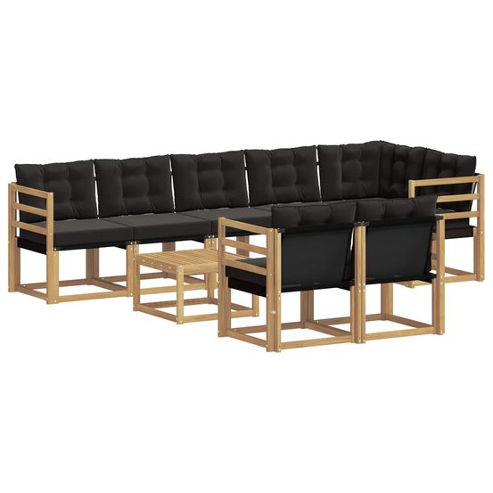 Ensemble de canapés d'extérieur 9 pc blanc et noir