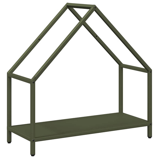Portant de bois chauffage vert olive 60x25x60 cm