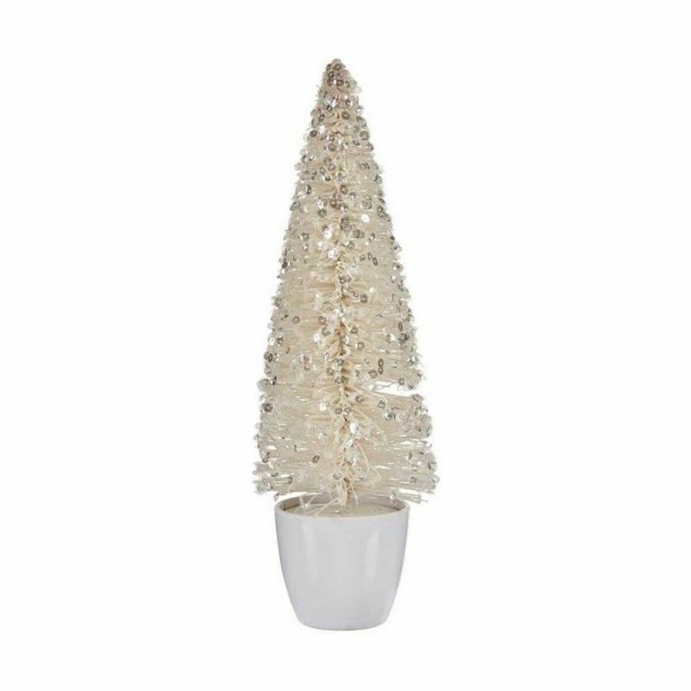 Sapin de noël moyen 10 x 33 x 10 cm blanc plastique