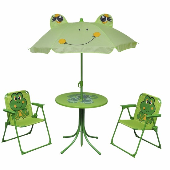 Jeu de bistro avec parasol pour enfants 3 pièces vert