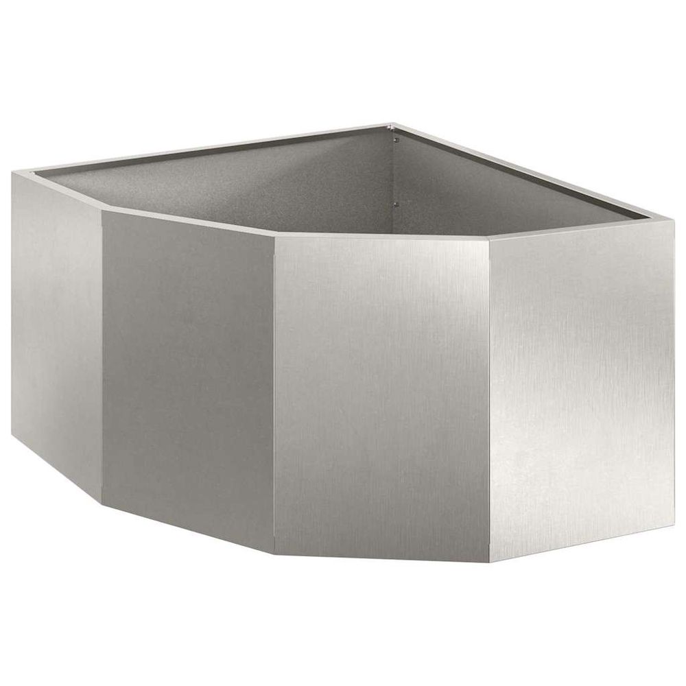 Jardinière d'angle argenté 60 x 60 x 35 cm acier inoxydable
