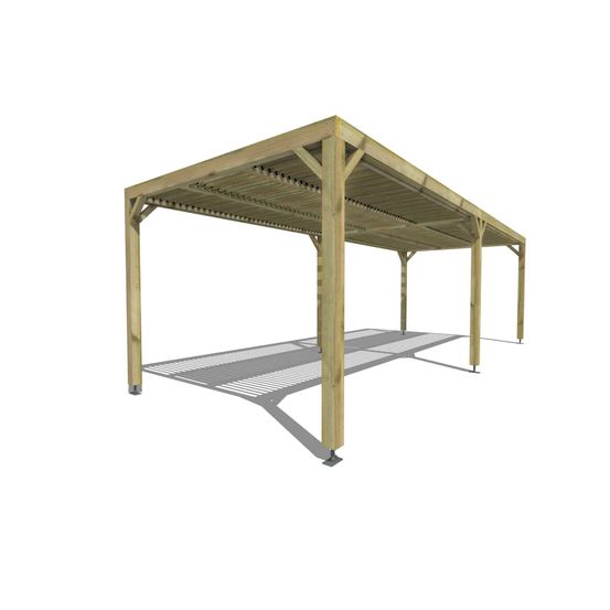 Pergola bois • 8m x 3m • indépendante • sens largeur • lames orientables bioclimatiques incluses • livraison comprise