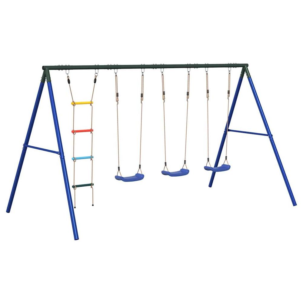 Ensemble de balançoire d'extérieur avec balançoires et échelle