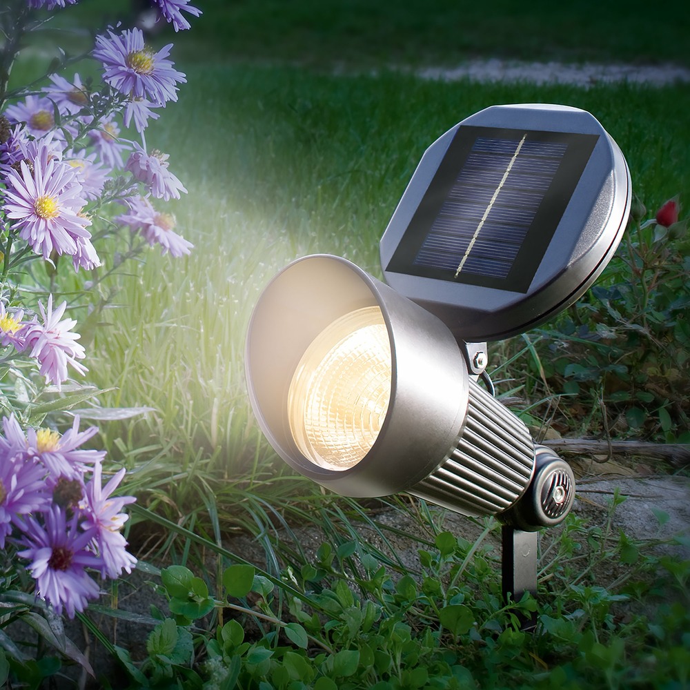 Esotec solarspot spotlight blanc chaud 2800k akku ip44 résistant aux intempéries outdoor 102136