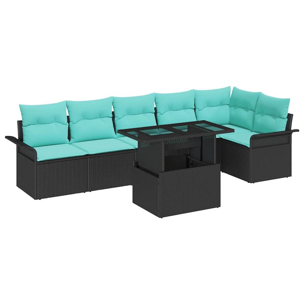 Ensemble de canapé de jardin 7 pc noir