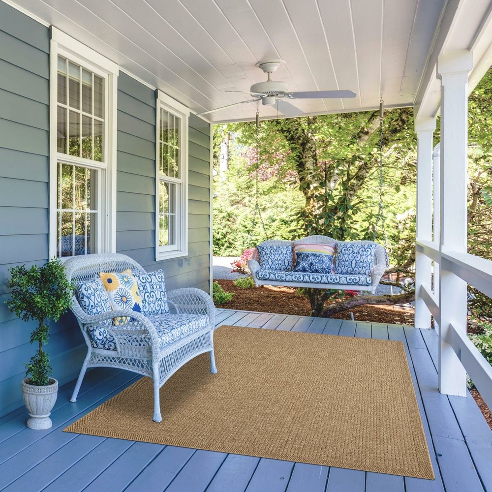 Tapis extérieur 120x170 tissé kilim marron lyn13 jute art k