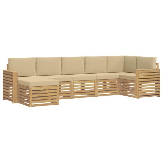 Ensemble de canapés d'extérieur 7 pc blanc et beige