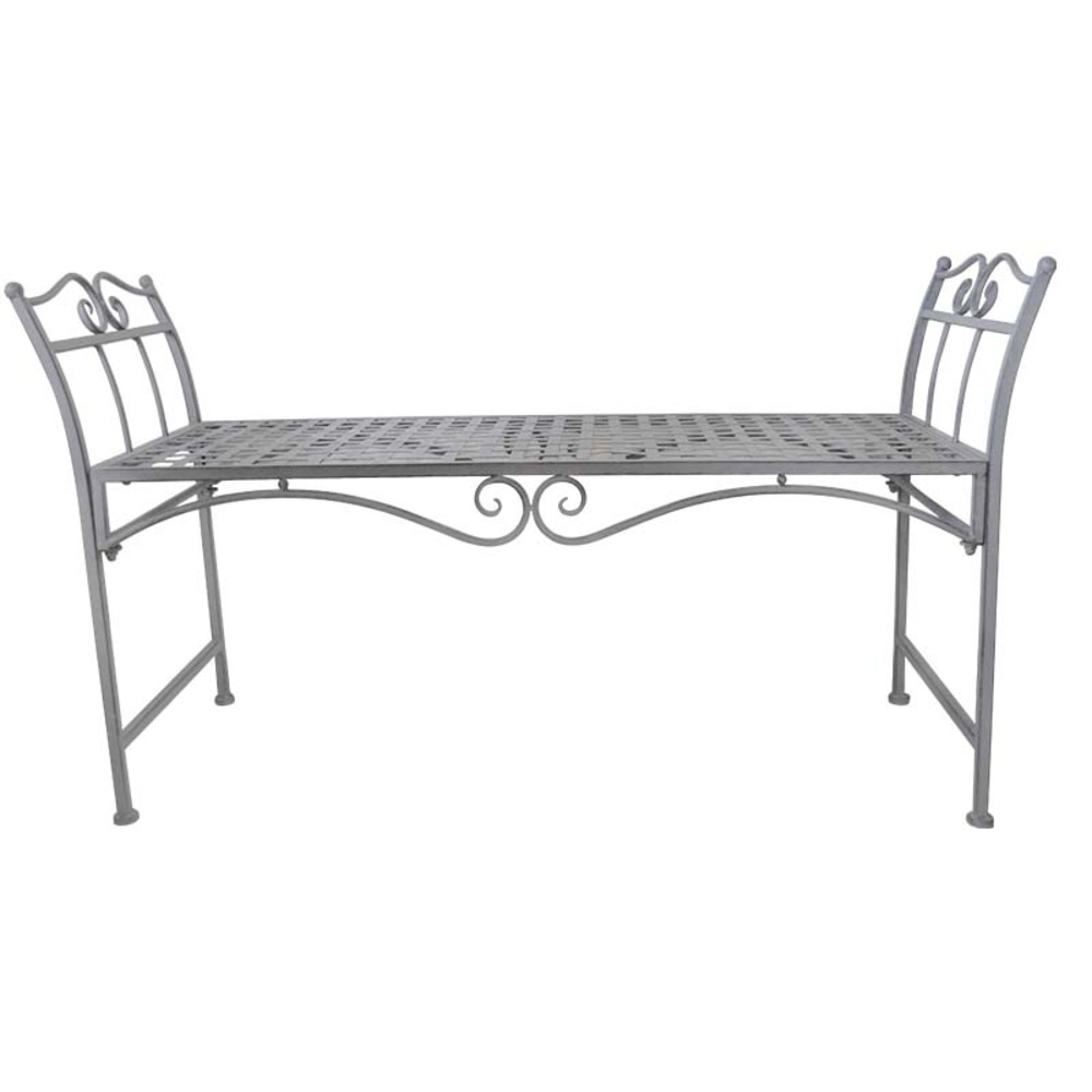 Banc de jardin fer quadrillé 115x42x67cm