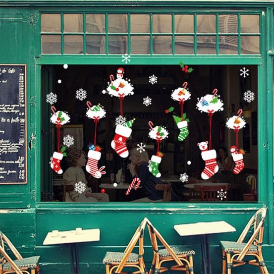 Stickers de noël - vitrine de noël