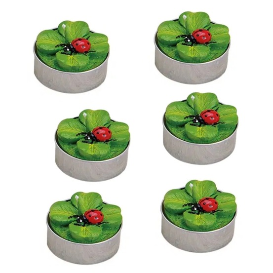 Bougies chauffe-plat coccinelle en cire set de 6