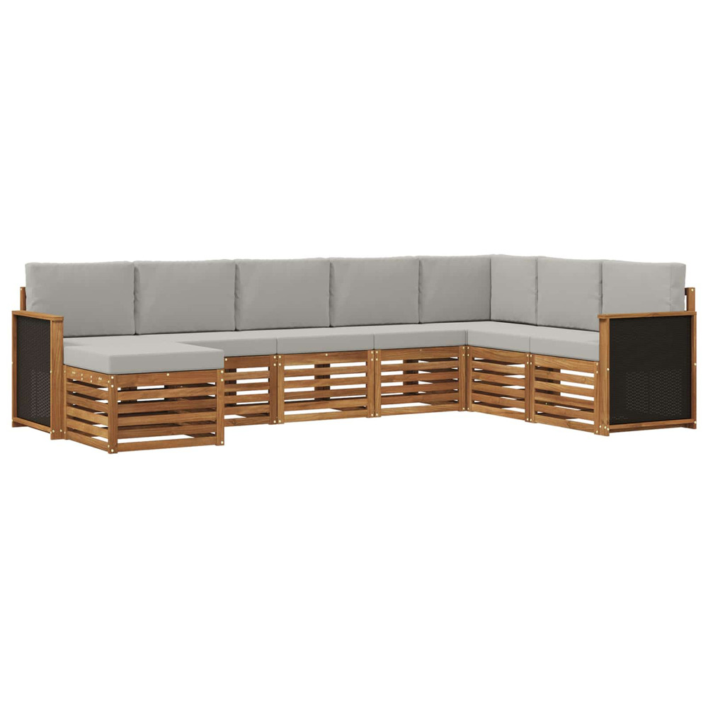 Ensemble de canapés d'extérieur 6 pcs naturel et gris clair