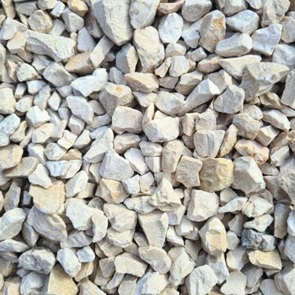 Sac de +/- 800 kg = 10m² gravillons blanc calcaire 6/16