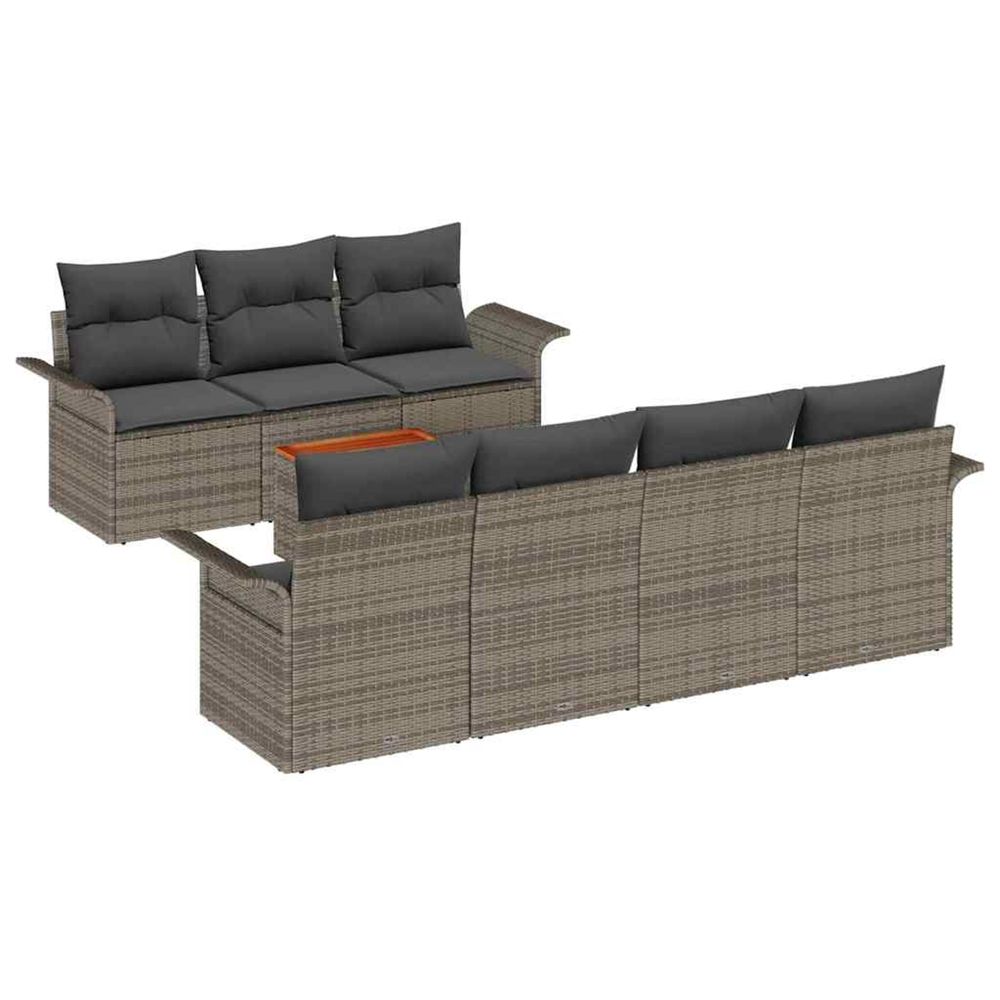 Ensemble de canapé de jardin 8 pc 7-nombre de places gris