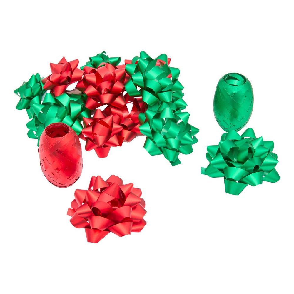 Lot de 18 bolducs de noël étoile mat 3 coloris