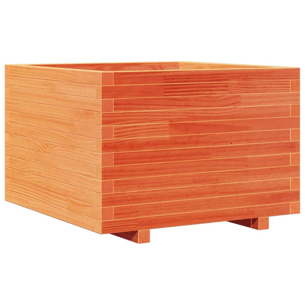 Jardinière d'extérieur cire marron 70x70x49,5 cm bois de pin massif