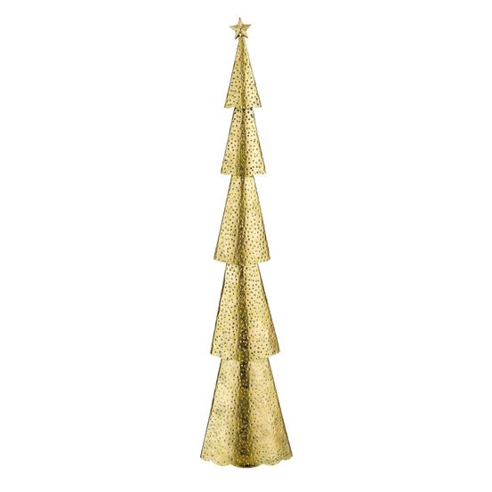 House of seasons sapin de noël - l19 x l10 x h89,5 cm - métal - doré