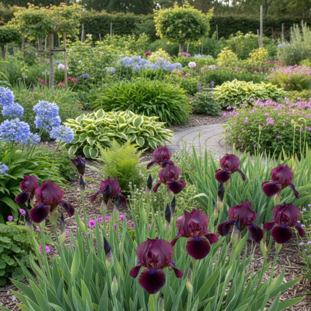 Iris nain lilliput cherry garden lot de 9 godets