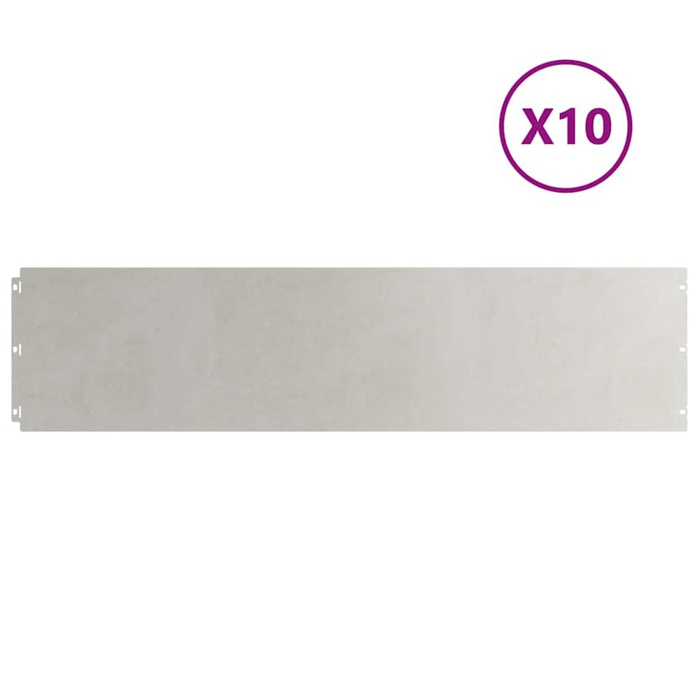 Bordure de pelouse 10 pc 25 x 103 cm acier inoxydable argenté