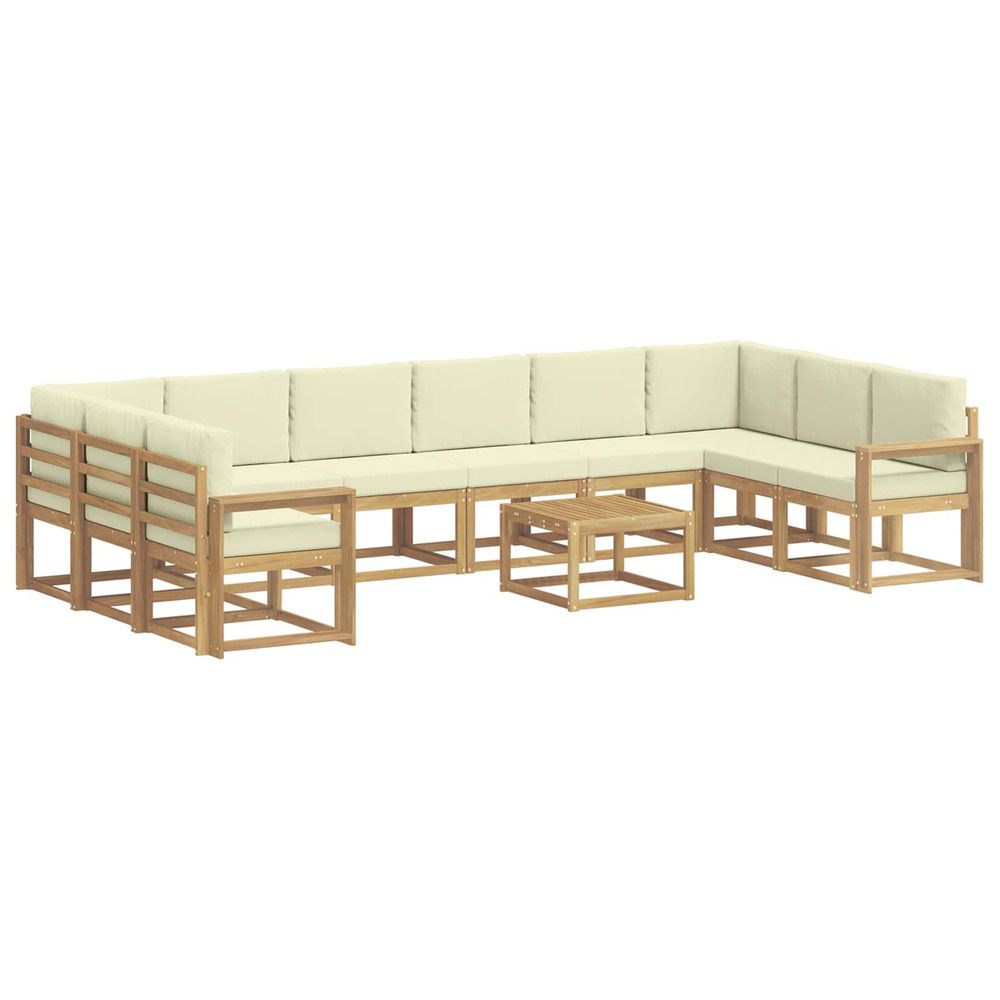 Ensemble de canapés d'extérieur 11 pc blanc et crème