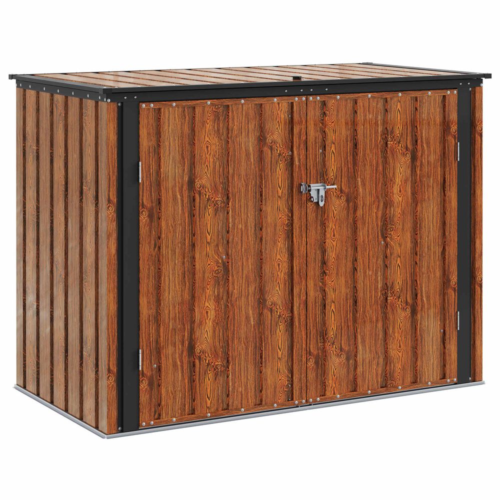 Boîte de rangement de jardin marron 151,5 x 82 x 110,5 cm acier