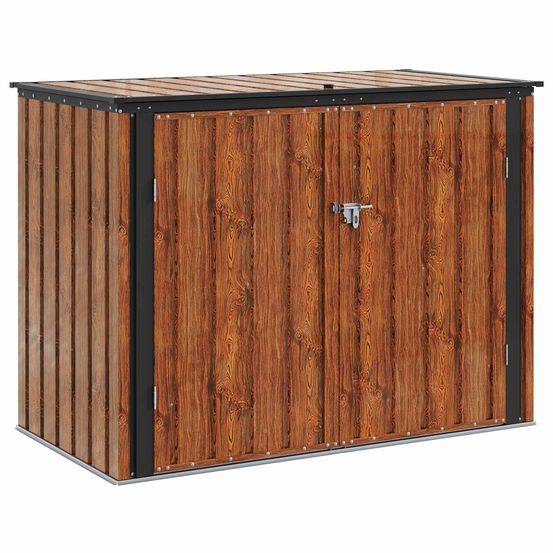 Boîte de rangement de jardin marron 151,5 x 82 x 110,5 cm acier