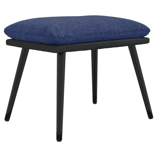 Repose-pied bleu 45x29,5x35 cm tissu et similicuir