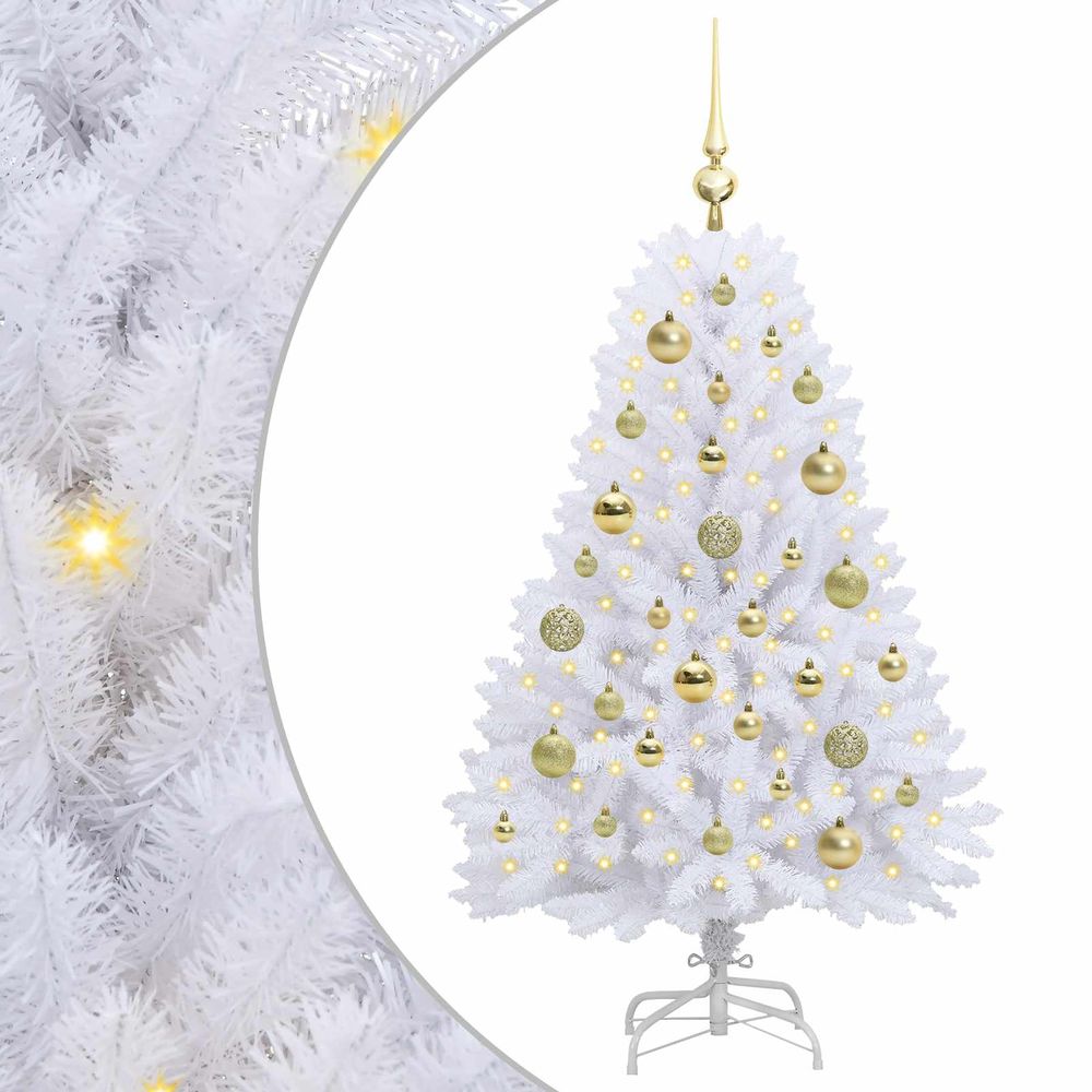 Sapin de noël artificiel à branches articulées blanc 120 cm