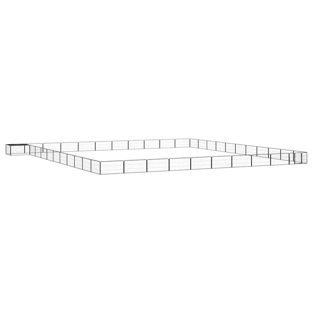 Enclos chien 44 panneaux acier avec toit pour jardin extérieur noir 100x50cm