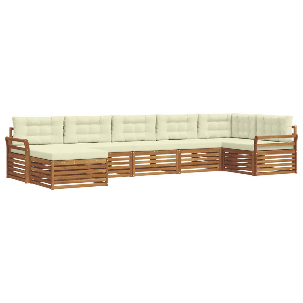 Ensembles de canapés avec coussin 7 pcs naturel et crème