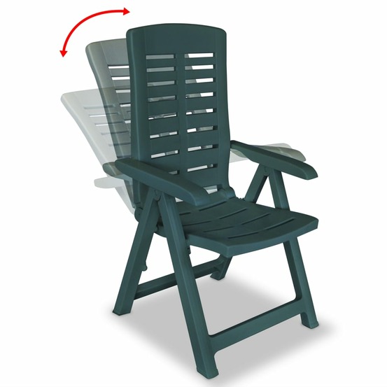 Chaises inclinables de jardin lot de 2 plastique vert
