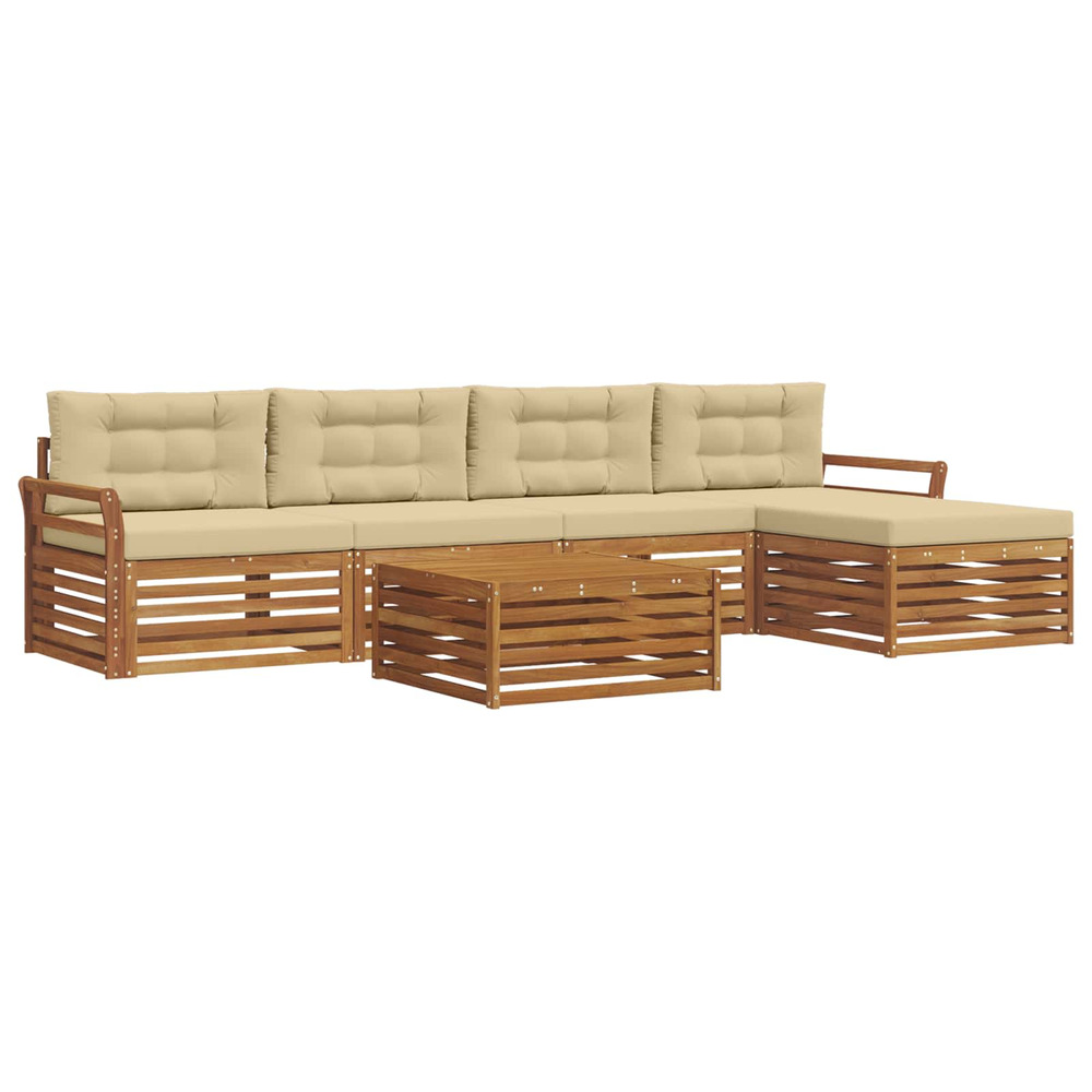 Ensemble de canapés d'extérieur 6 pcs naturel et beige