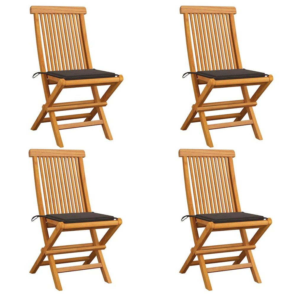 Chaises de jardin avec coussins taupe
