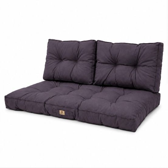 Coussins pour salon de jardin capitonné 120x60cm gris carbone
