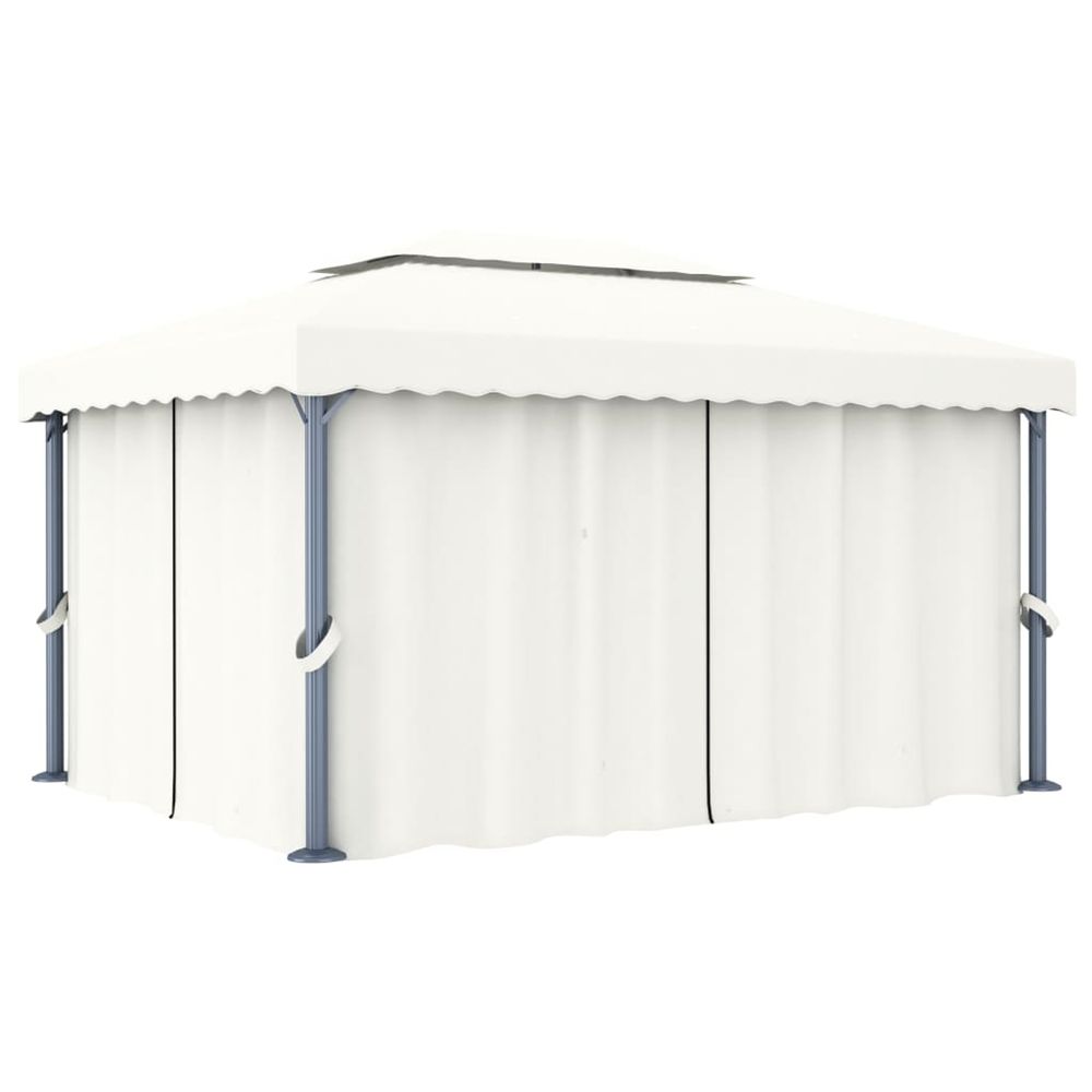 Tonnelle avec rideau 4x3 m Blanc crÃšme