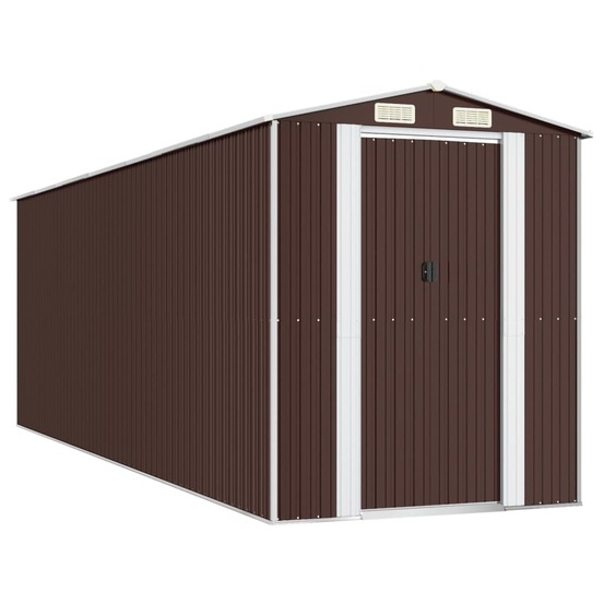Abri de jardin cabane cabanon maison de stockage remise extérieur hangar outils robuste foncé 192 x 606 x 223 cm acier galvan