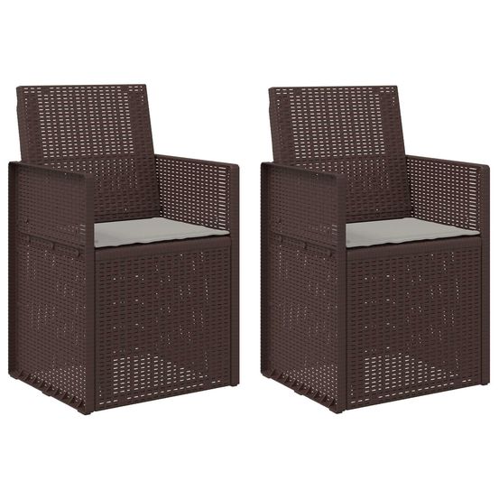 Chaises de jardin salle à manger 2 pc marron et gris clair pp