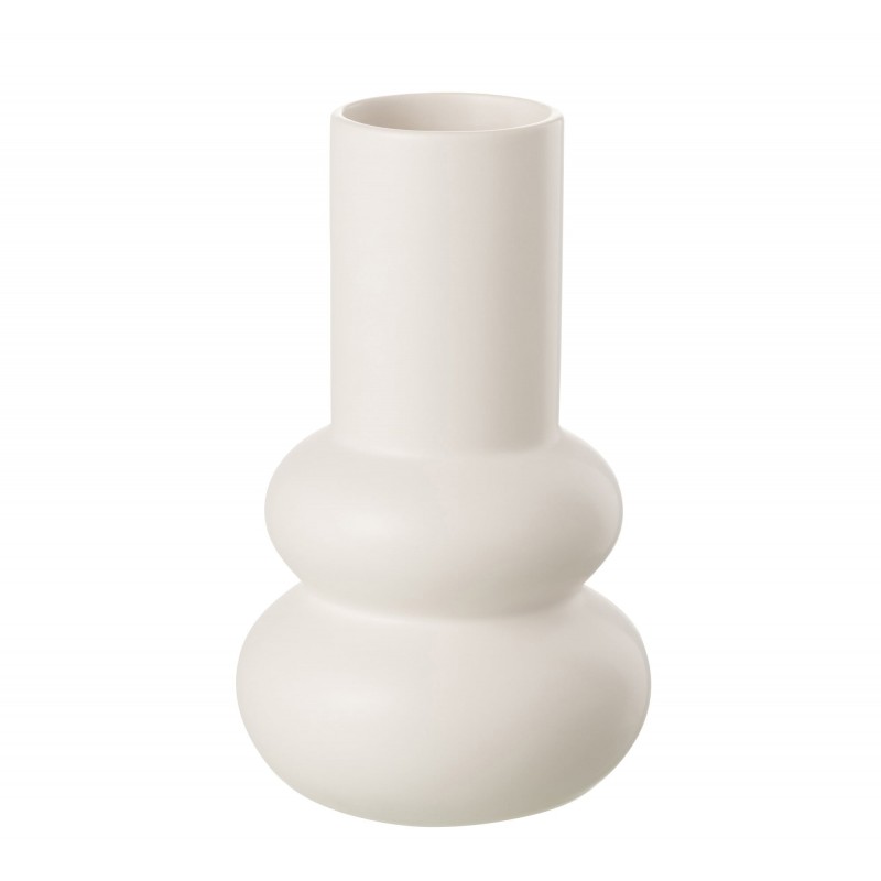 Vase en céramique blanc 15x15x25 cm