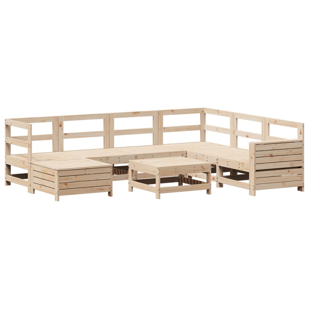 Salon de jardin 8 pcs bois de pin massif