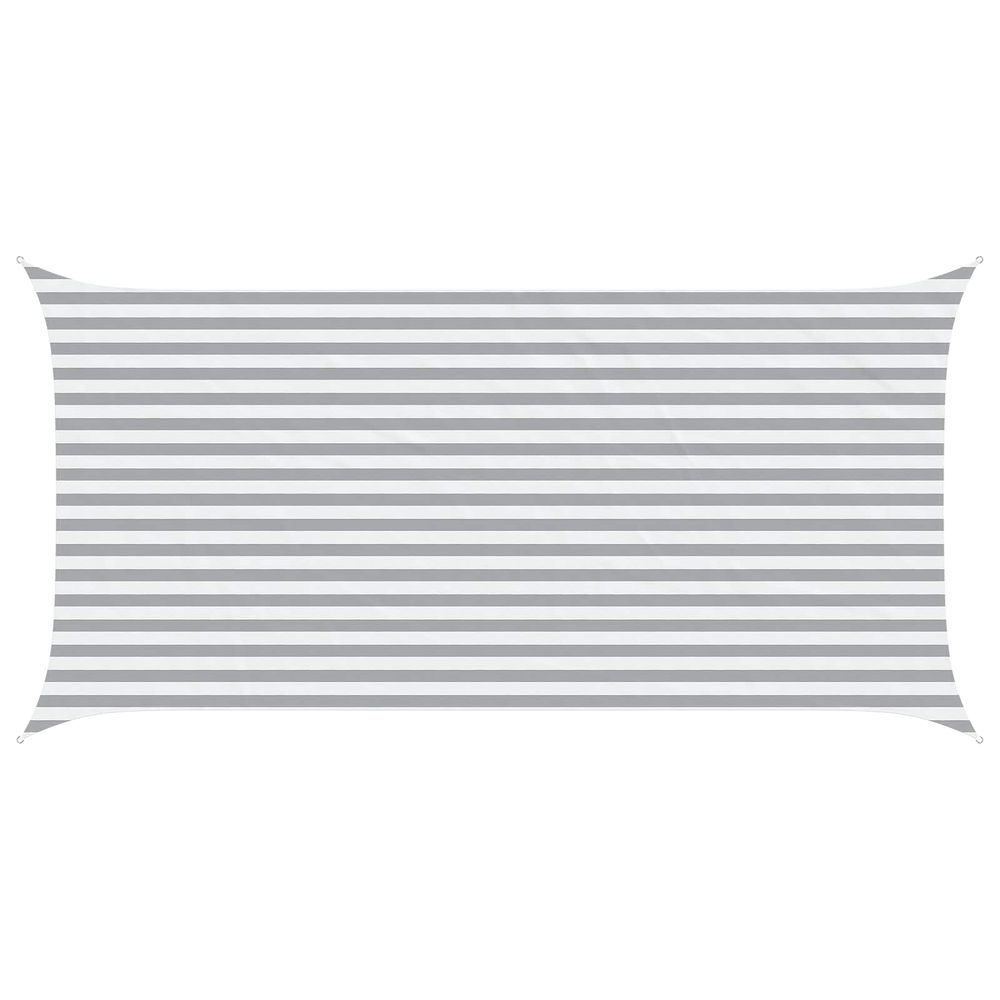 Voile d'ombre gris clair et blanc 2,5 x 5 m