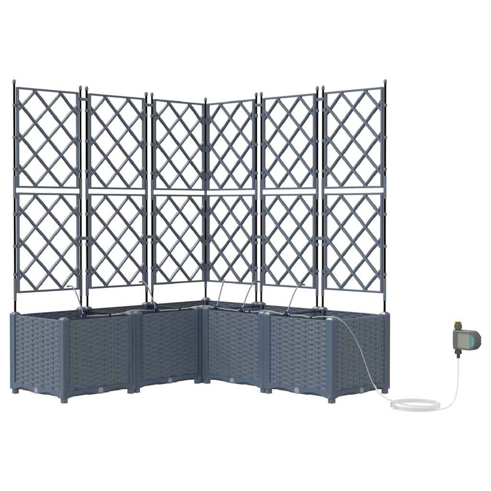 Cache-pot de jardin 5 pcs gris clair acier