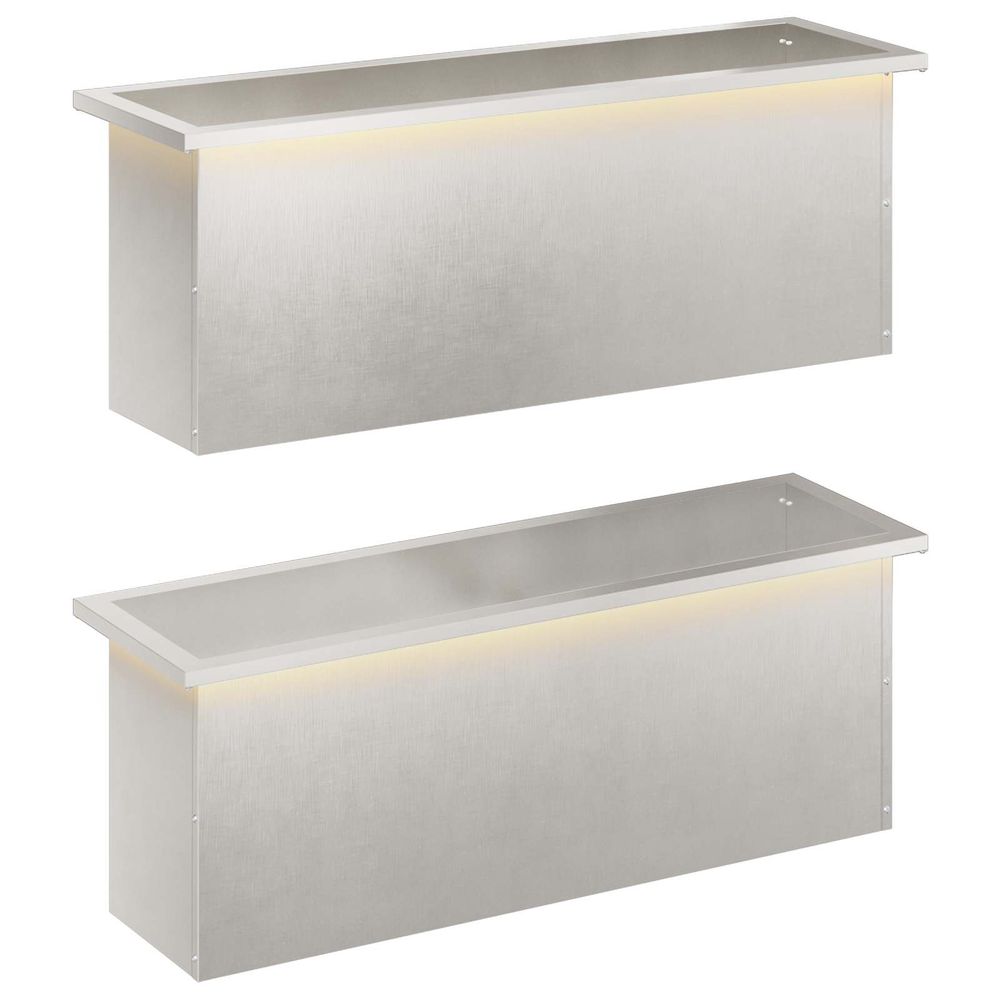 Jardinière d'extérieur de jardin avec led 2 pc argenté 30 x 100 x 30 cm