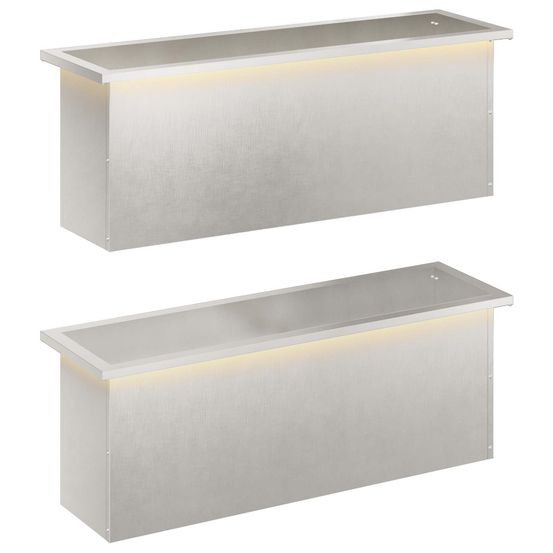 Jardinière d'extérieur de jardin avec led 2 pc argenté 30 x 100 x 30 cm